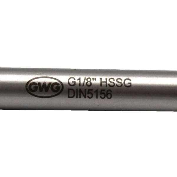 قلاویز 1/8 اینچ 28 دنده لوله BSP ماشینی HSSG مارپیچ برند GWG قلاویز 1/8 اینچ 28 دنده لوله BSP ماشینی HSSG مارپیچ برند GWG