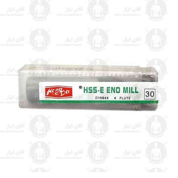 فرز انگشتی 30mm آلیاژ HSSE سرتخت طول 121mm برند هانگدا فرز انگشتی 30mm آلیاژ HSSE سرتخت طول 121mm برند هانگدا