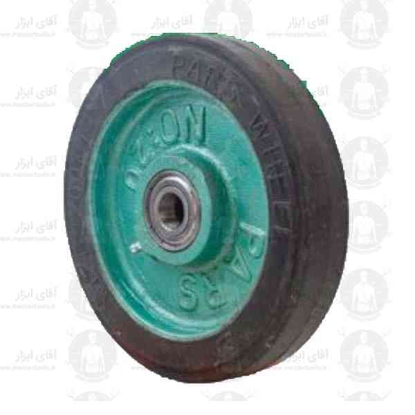 چرخ صنعتی یدکی چدنی با روکش لاستیکی تحمل 150 تا 500 کیلوگرم چرخ صنعتی یدکی چدنی با روکش لاستیکی تحمل 150 تا 500 کیلوگرم