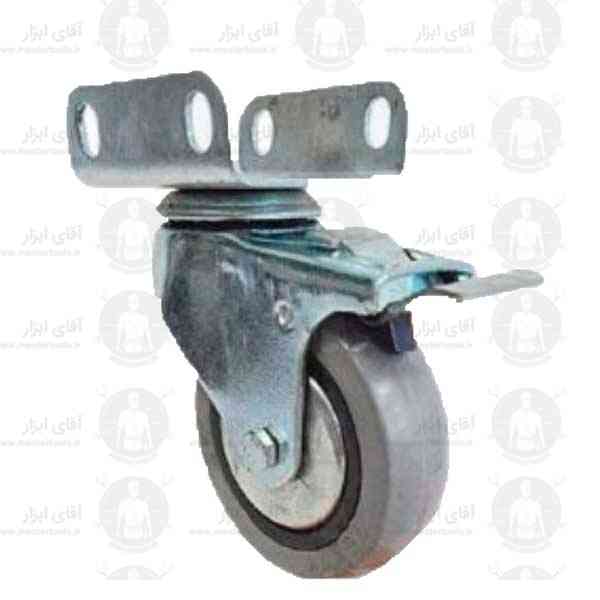 چرخ صنعتی فروشگاهی پایه اتصال U شکل و آهنی با ترمز و تحمل وزن 60 کیلوگرم چرخ صنعتی فروشگاهی پایه اتصال U شکل و آهنی با ترمز و تحمل وزن 60 کیلوگرم