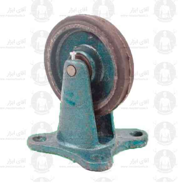 چرخ صنعتی بلبلرینگ دوبل ثابت چدنی با روکش لاستیک با تحمل 120 تا 150 کیلوگرم چرخ صنعتی بلبلرینگ دوبل ثابت چدنی با روکش لاستیک با تحمل 120 تا 150 کیلوگرم