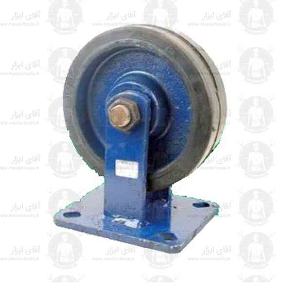 چرخ صنعتی سنگین آهنی ثابت با روکش لاستیک با تحمل وزن 500 تا 1250 کیلوگرمی چرخ صنعتی سنگین آهنی ثابت با روکش لاستیک با تحمل وزن 500 تا 1250 کیلوگرمی