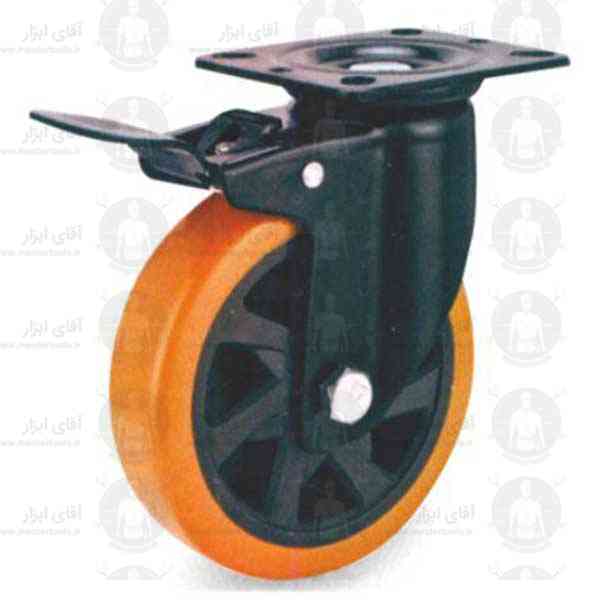 چرخ صنعتی نارنجی کفی گردان ترمزدار، چرخ نارنجی چرخ صنعتی نارنجی کفی گردان ترمزدار، چرخ نارنجی