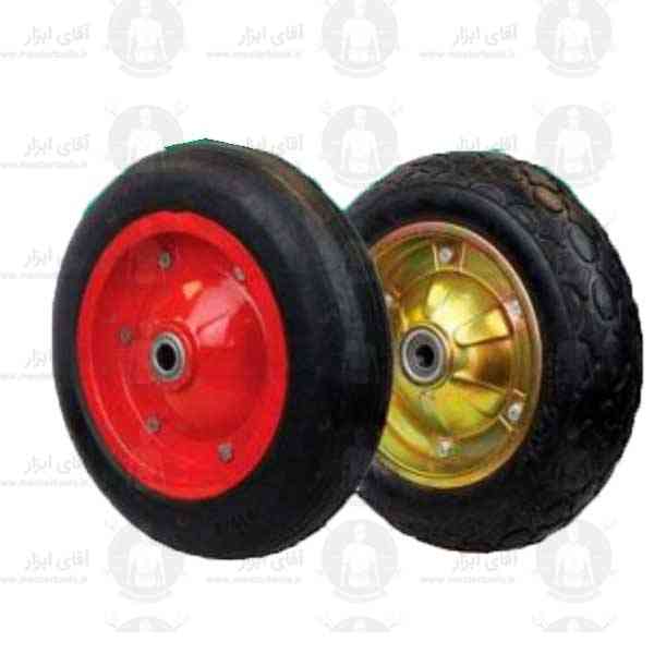 چرخ گاری دستی یا چرخ فرغون با روکش لاستیکی و رینگ آهنی تحمل وزن 200 کیلوگرمی چرخ گاری دستی یا چرخ فرغون با روکش لاستیکی و رینگ آهنی تحمل وزن 200 کیلوگرمی