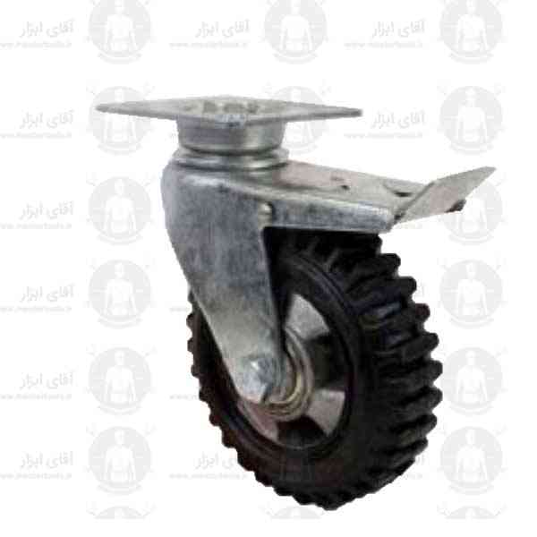 چرخ صنعتی دایکاست فروشگاهی پایه فلزی کفی گردان با ترمز با تحمل 220 کیلوگرمی چرخ صنعتی دایکاست فروشگاهی پایه فلزی کفی گردان با ترمز با تحمل 220 کیلوگرمی