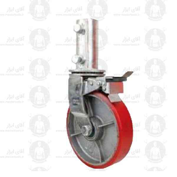 چرخ داربستی PU با ترمز با تحمل 900 کیلوگرم چرخ داربستی PU با ترمز با تحمل 900 کیلوگرم