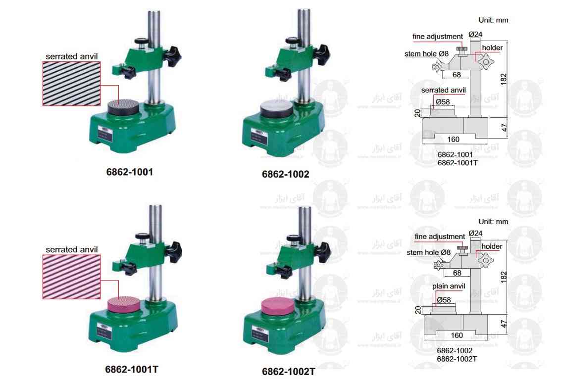 اطلاعات فنی پایه ساعت کد 6862-1002 اینسایز