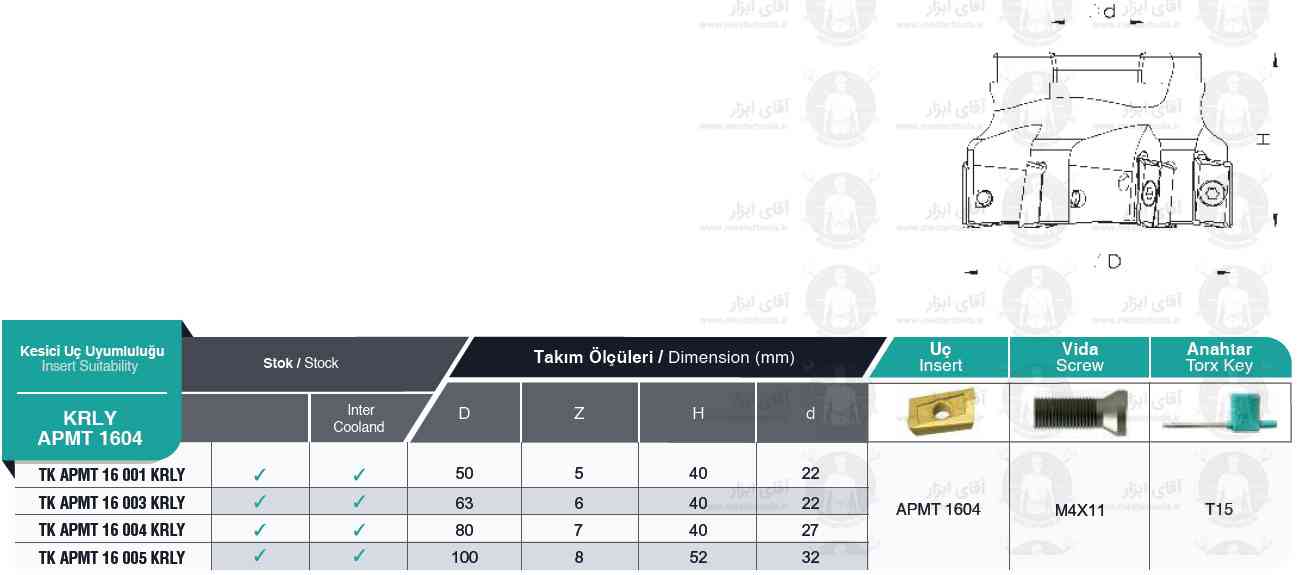 لیست کفتراش TK APMT 1604 KRLY برند MBC (ام بی سی) ترکیه