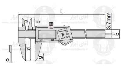 اطلاعات فنی کولیس دیجیتال فک باریک سری 1188 اینسایز