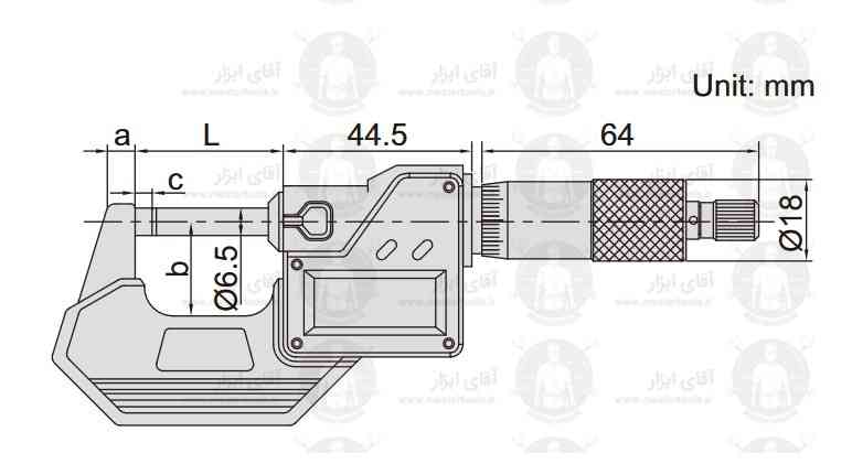 اطلاعات فنی میکرومتر خارج سنج دیجیتالی سری 3108 برند اینسایز (INSIZE)