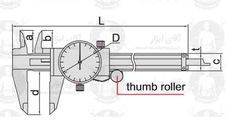 اطلاعات فنی کولیس ساعتی Shock proof سری 1312 اینسایز