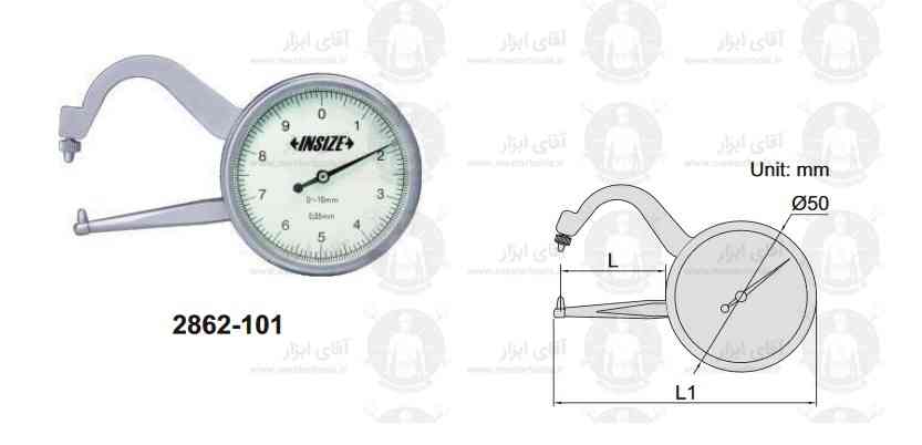 ضخامت سنج ساعتی 0-10 اینسایز