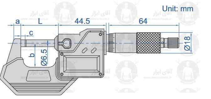 اطلاعات فنی میکرومتر دیجیتال خارج سنج ضد آب سری 3101 برند اینسایز