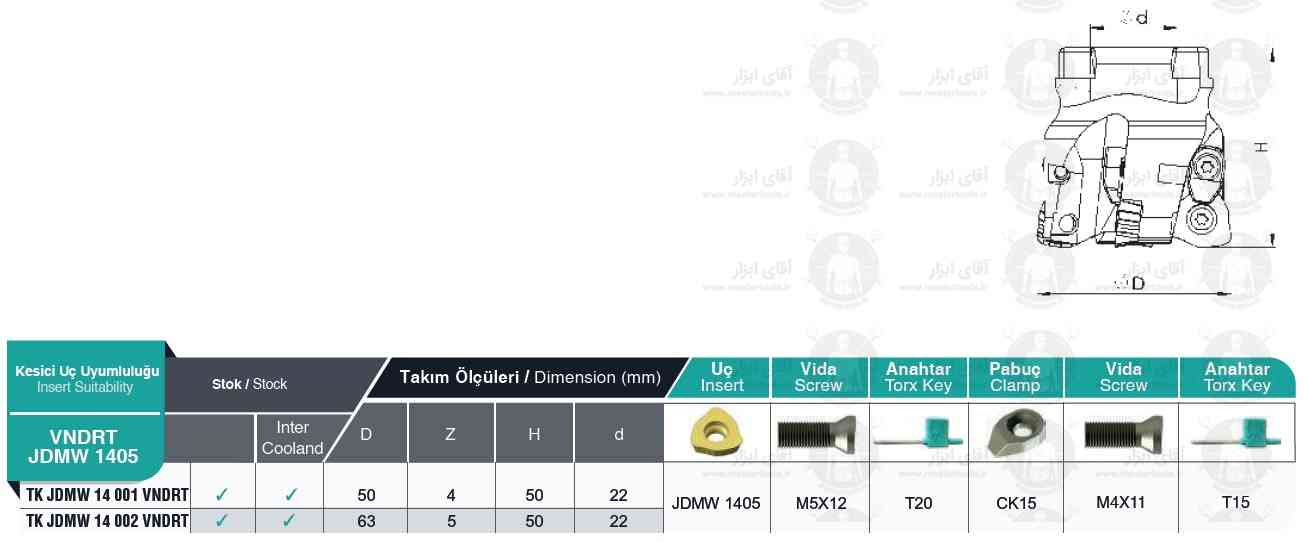 لیست کفتراش TK JDMW 1405 VNDRT برند MBC (ام بی سی) ترکیه